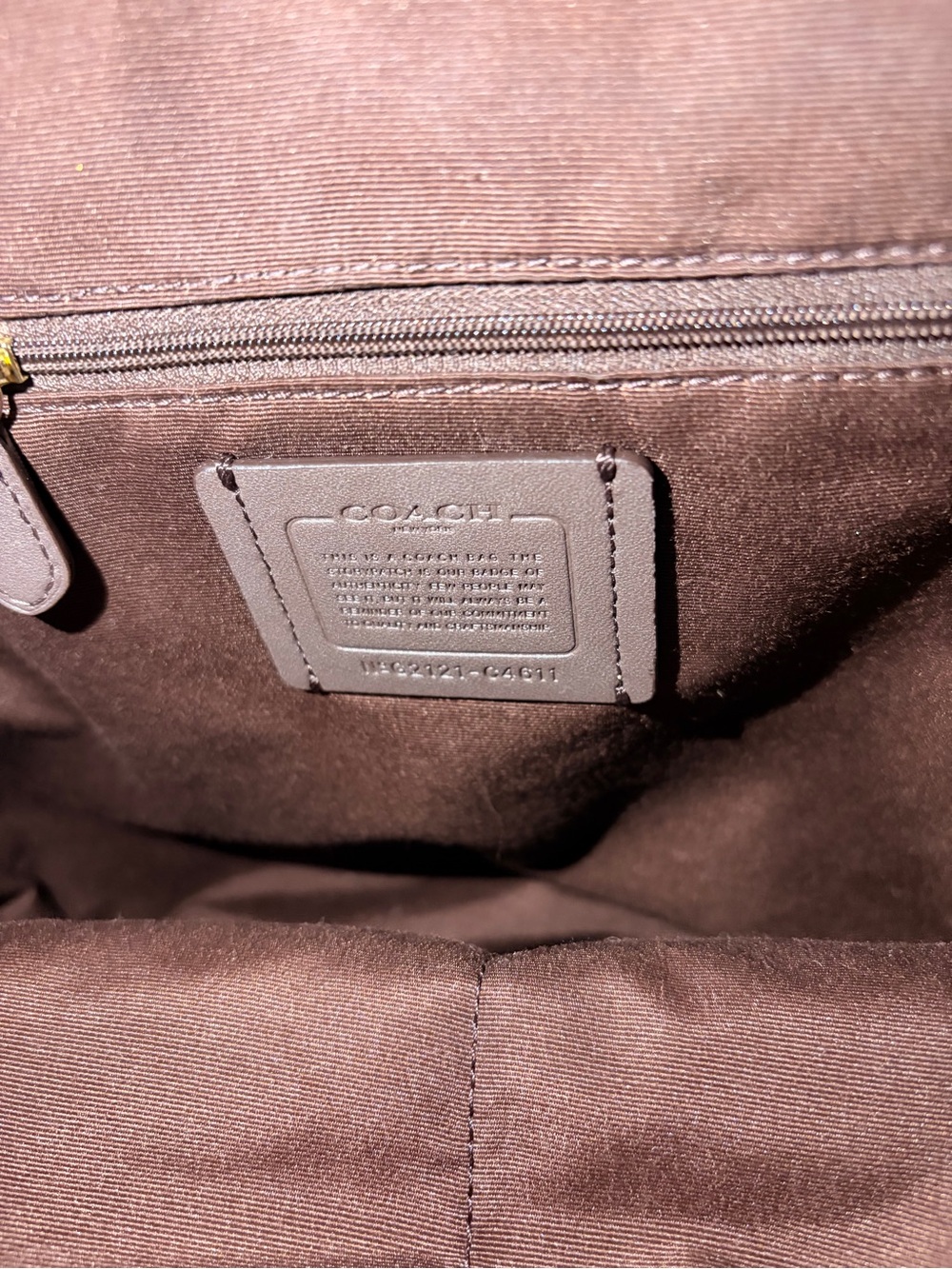 Coach Outlet Signature Canvas Drawstring Backpack in Brown/Tan, Gently Used. - Picture 6 of 7